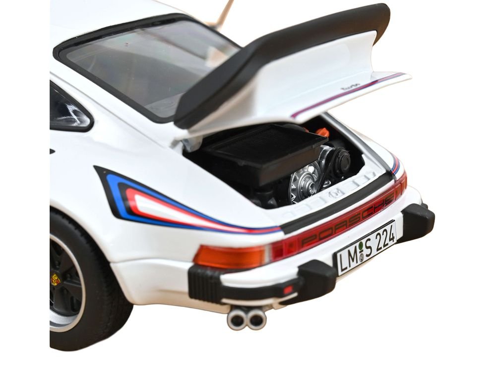 1980 Porsche 911 Turbo 3.3 White with Blue and Red Graphics 1/18 Diecast Model Car by Norev view 4