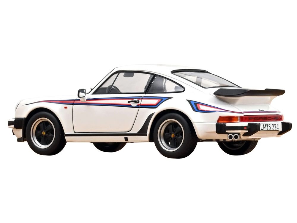 1980 Porsche 911 Turbo 3.3 White with Blue and Red Graphics 1/18 Diecast Model Car by Norev view 5