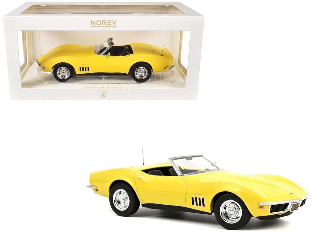 1969 Chevrolet Corvette Cabriolet Daytona Yellow 1/18 Diecast Model Car by Norev
