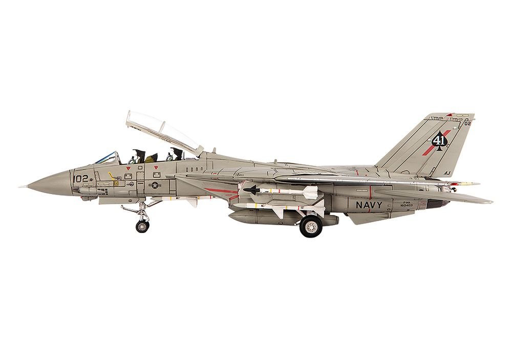 Grumman F-14A Tomcat Fighter Aircraft "VF-41 Black Aces USS Nimitz Gulf of Sidra" (1981) United States Navy 1/72 Diecast Model by JC Wings view 2
