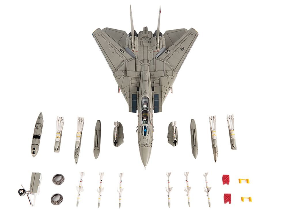 Grumman F-14A Tomcat Fighter Aircraft "VF-41 Black Aces USS Nimitz Gulf of Sidra" (1981) United States Navy 1/72 Diecast Model by JC Wings view 5