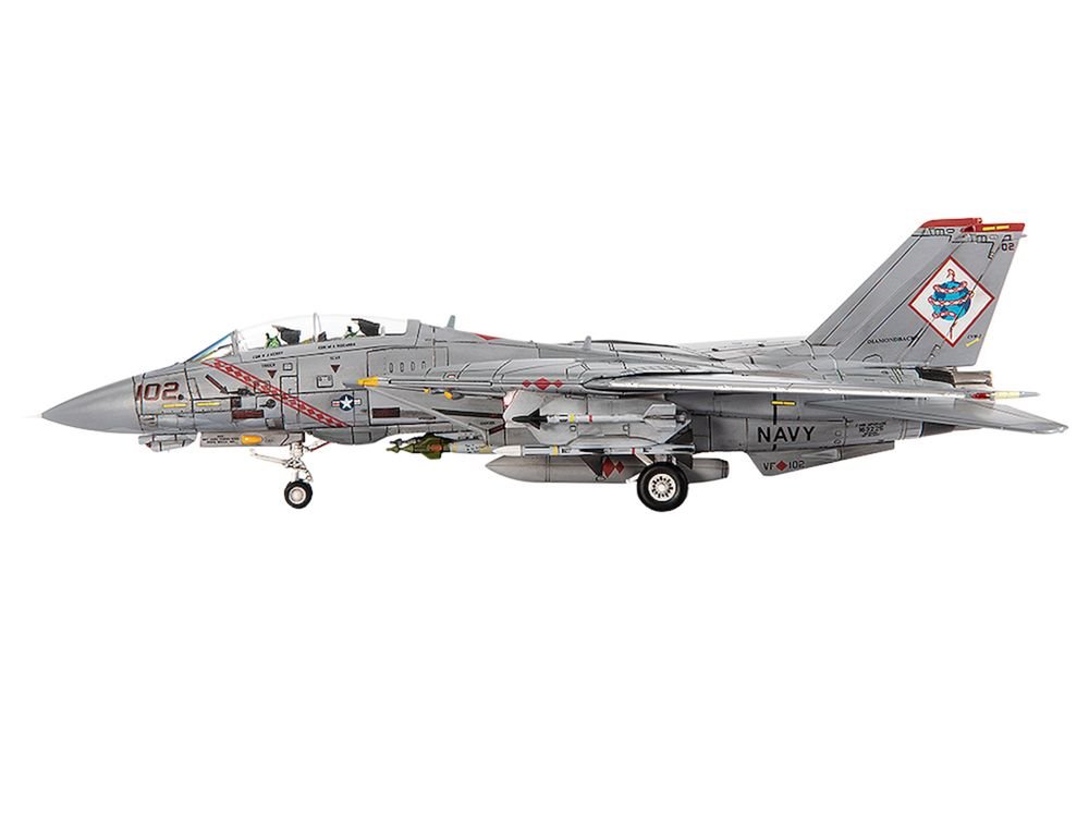 Grumman F-14B Tomcat Fighter Aircraft "VF-102 Diamondbacks Operation Enduring Freedom" (2001) United States Navy 1/72 Diecast Model by JC Wings view 2