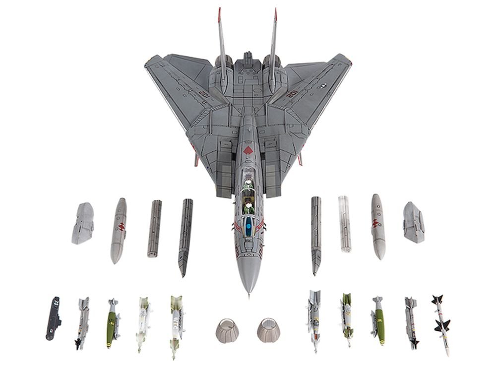 Grumman F-14B Tomcat Fighter Aircraft "VF-102 Diamondbacks Operation Enduring Freedom" (2001) United States Navy 1/72 Diecast Model by JC Wings view 5