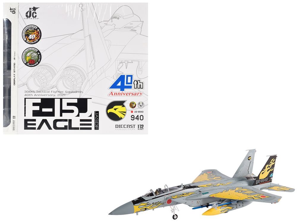 Mitsubishi F-15J Eagle Fighter Aircraft "306th Tactical Fighter Squadron 40th Anniversary" (2021) JASDF (Japan Air Self-Defense Force) 1/72 Diecast Model by JC Wings