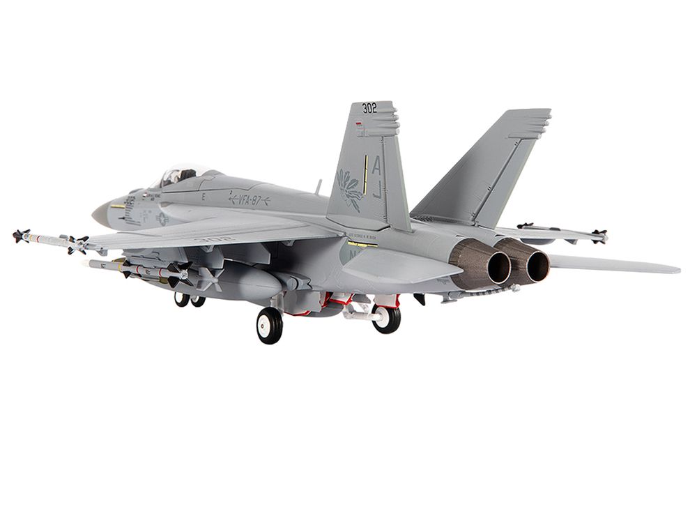 Boeing F/A-18E Super Hornet Aircraft "VFA-87 Golden Warriors USS George H. W. Bush" (2017) United States Navy 1/72 Diecast Model by JC Wings view 4