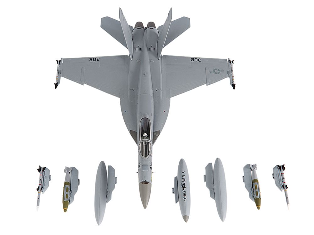 Boeing F/A-18E Super Hornet Aircraft "VFA-87 Golden Warriors USS George H. W. Bush" (2017) United States Navy 1/72 Diecast Model by JC Wings view 5