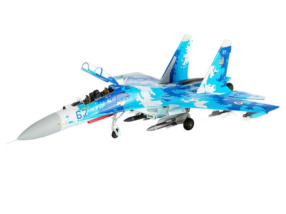 Sukhoi Su-27UB Flanker Aircraft "831st Tactical Aviation Brigade" (2017) Ukrainian Air Forces 1/72 Diecast Model by JC Wings view 2