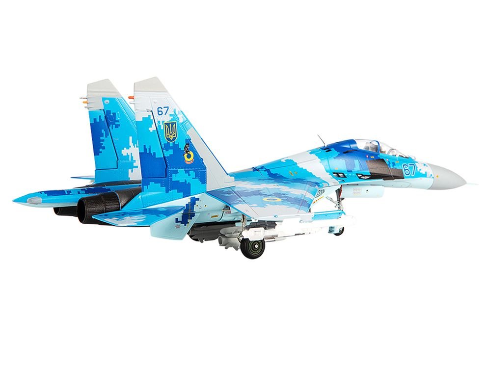 Sukhoi Su-27UB Flanker Aircraft "831st Tactical Aviation Brigade" (2017) Ukrainian Air Forces 1/72 Diecast Model by JC Wings view 3