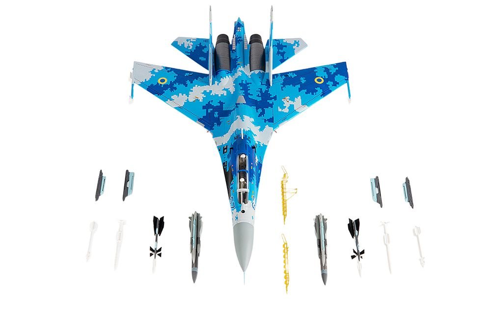Sukhoi Su-27UB Flanker Aircraft "831st Tactical Aviation Brigade" (2017) Ukrainian Air Forces 1/72 Diecast Model by JC Wings view 4