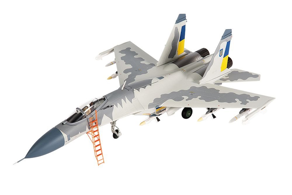 Sukhoi Su-27 Flanker Aircraft "Ukraine War" (2023) Ukrainian Air Forces 1/72 Diecast Model by JC Wings view 2