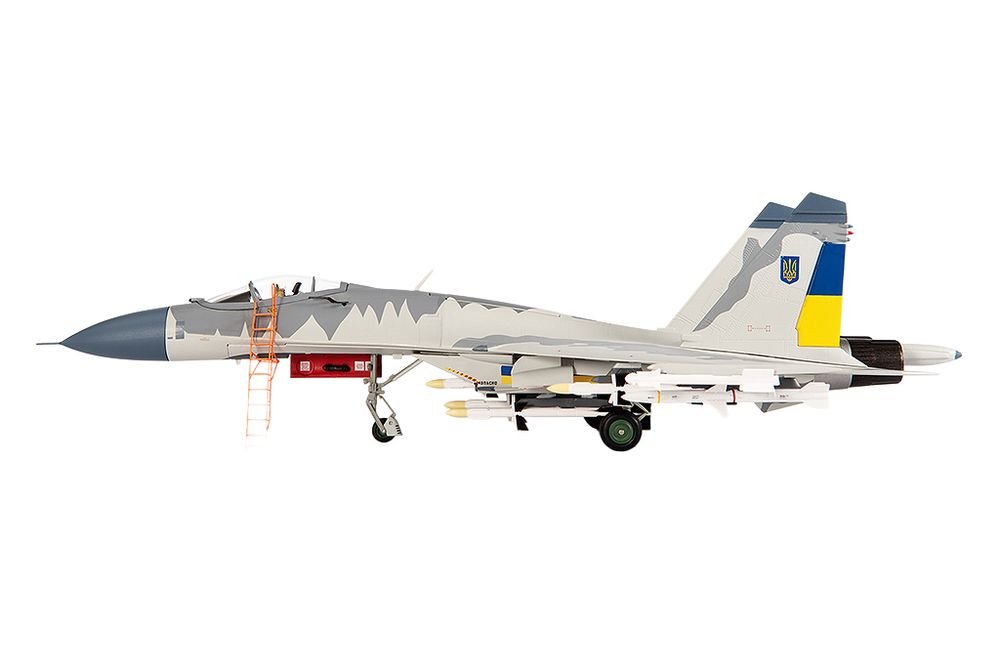 Sukhoi Su-27 Flanker Aircraft "Ukraine War" (2023) Ukrainian Air Forces 1/72 Diecast Model by JC Wings view 3