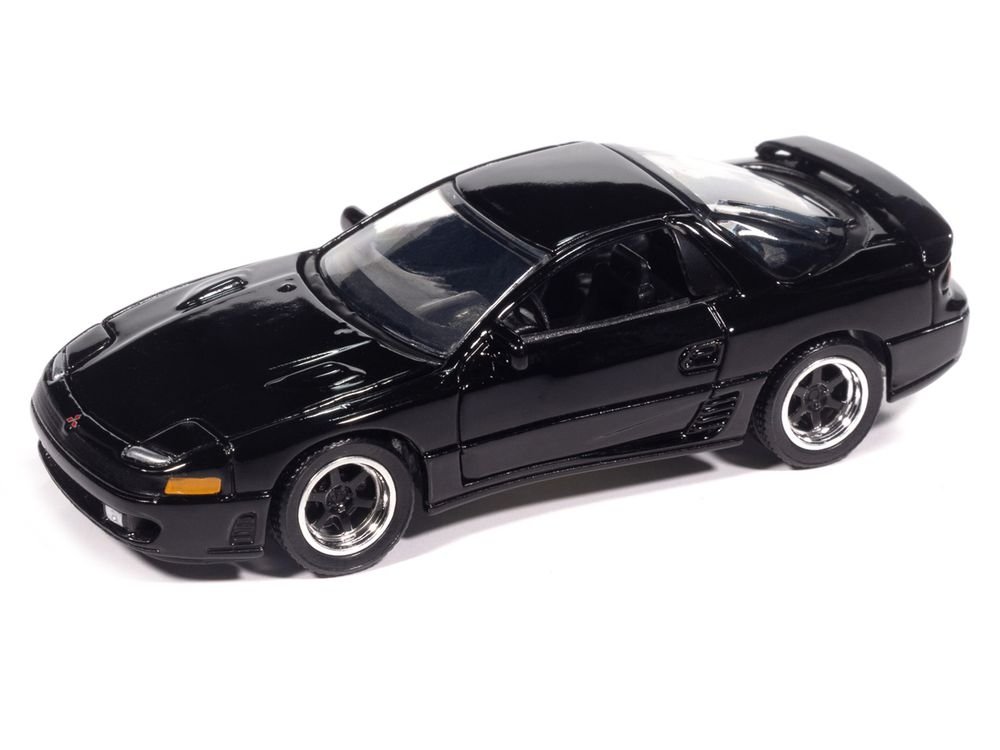 1993 Mitsubishi 3000GT VR-4 Albany Black Pearl "Import Legends" Series 1/64 Diecast Model Car by Auto World view 2