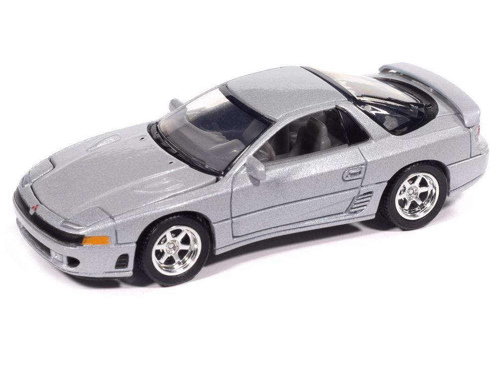 1993 Mitsubishi 3000GT VR-4 Zurich White Silver Metallic "Import Legends" Series 1/64 Diecast Model Car by Auto World view 2