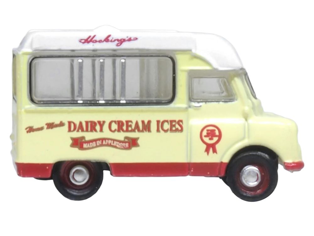 Bedford CA Ice Cream Van "Hockings Dairy Cream Ice" Cream with White Top 1/148 (N) Scale Diecast Model Car by Oxford Diecast view 2