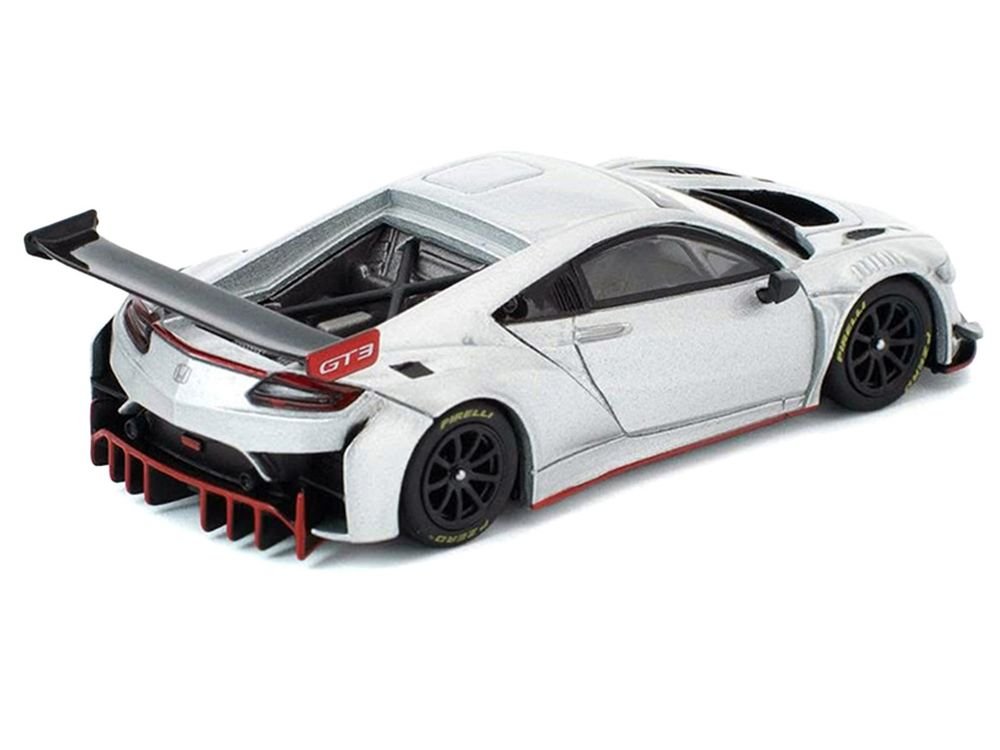 Honda NSX GT3 EVO22 Silver Metallic "Brazilian Event Exclusive" 1/64 Diecast Model Car by Pop Race view 4