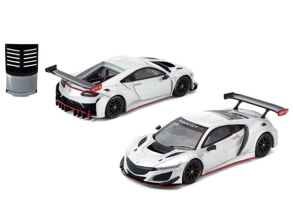 Honda NSX GT3 EVO22 Silver Metallic "Brazilian Event Exclusive" 1/64 Diecast Model Car by Pop Race view 5