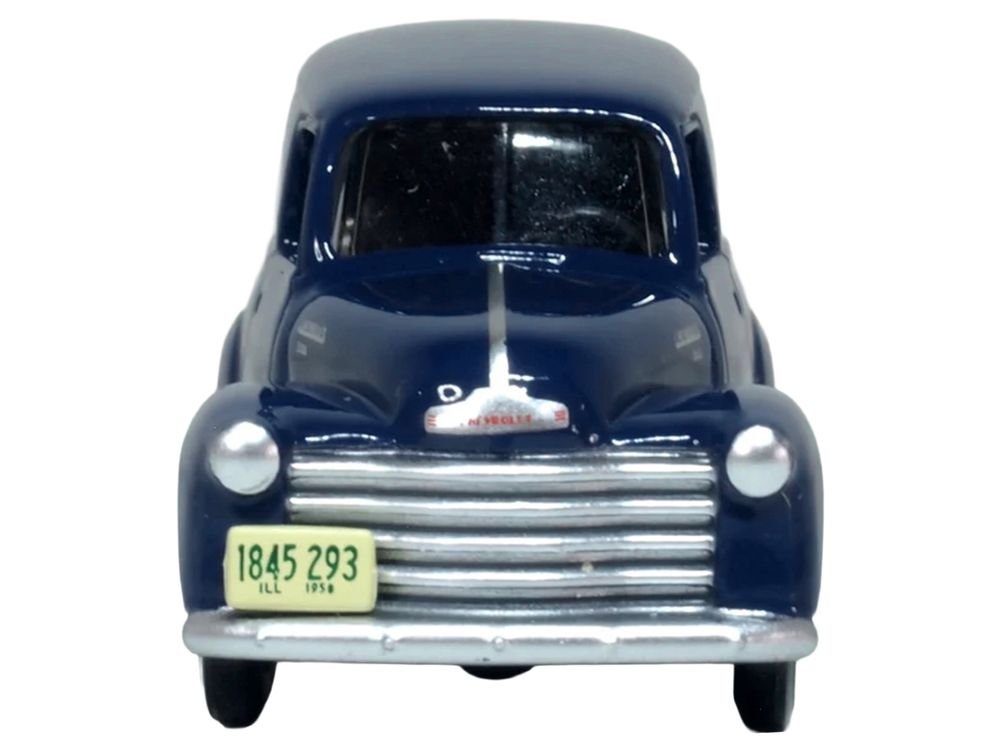 1950 Chevrolet Panel Van Mariner Blue 1/87 (HO) Scale Diecast Model Car by Oxford Diecast view 4