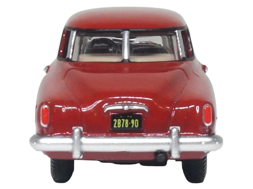 1950 Studebaker Champion Starlight Coupe Commanche Red 1/87 (HO) Scale Diecast Model Car by Oxford Diecast view 4