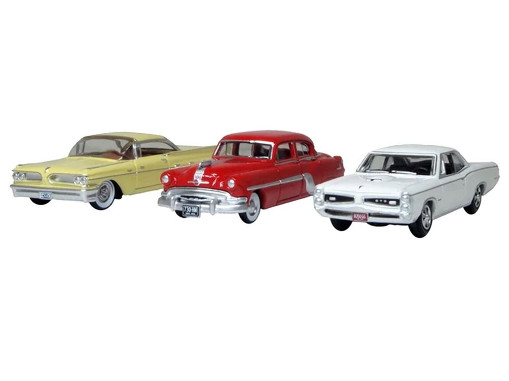 Pontiac Set of 3 Cars "100th Anniversary 2026" 1/87 (HO) Scale Diecast Model Cars by Oxford Diecast view 2