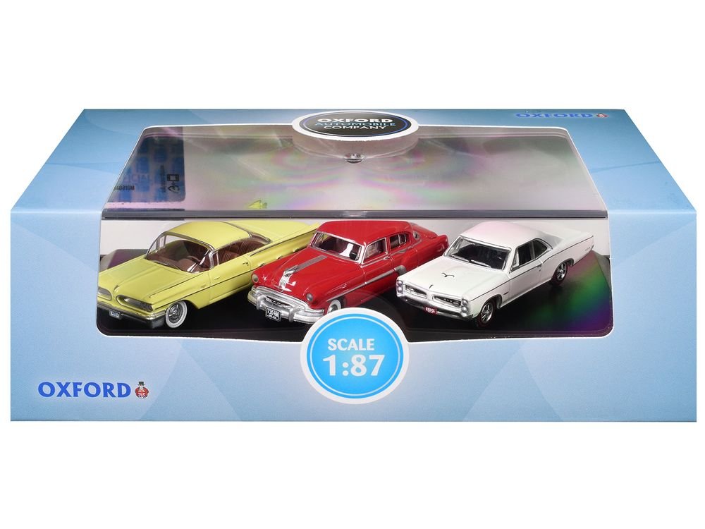 Pontiac Set of 3 Cars "100th Anniversary 2026" 1/87 (HO) Scale Diecast Model Cars by Oxford Diecast view 3