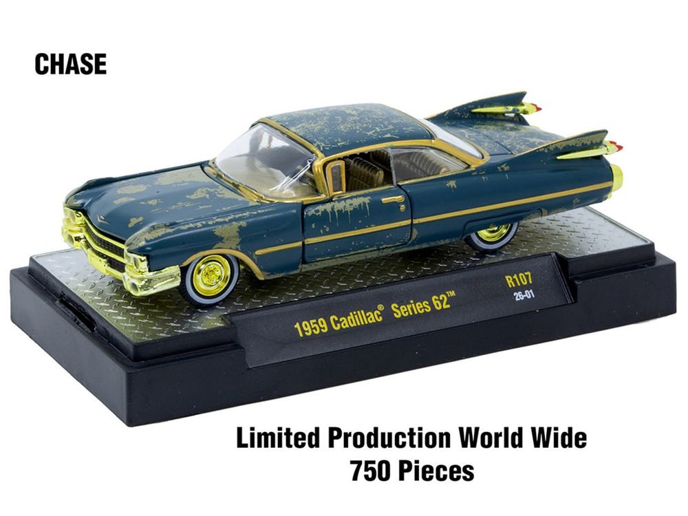 "Auto-Thentics" 6 piece Set Release 107 IN DISPLAY CASES Limited Edition 1/64 Diecast Model Cars by M2 Machines view 2