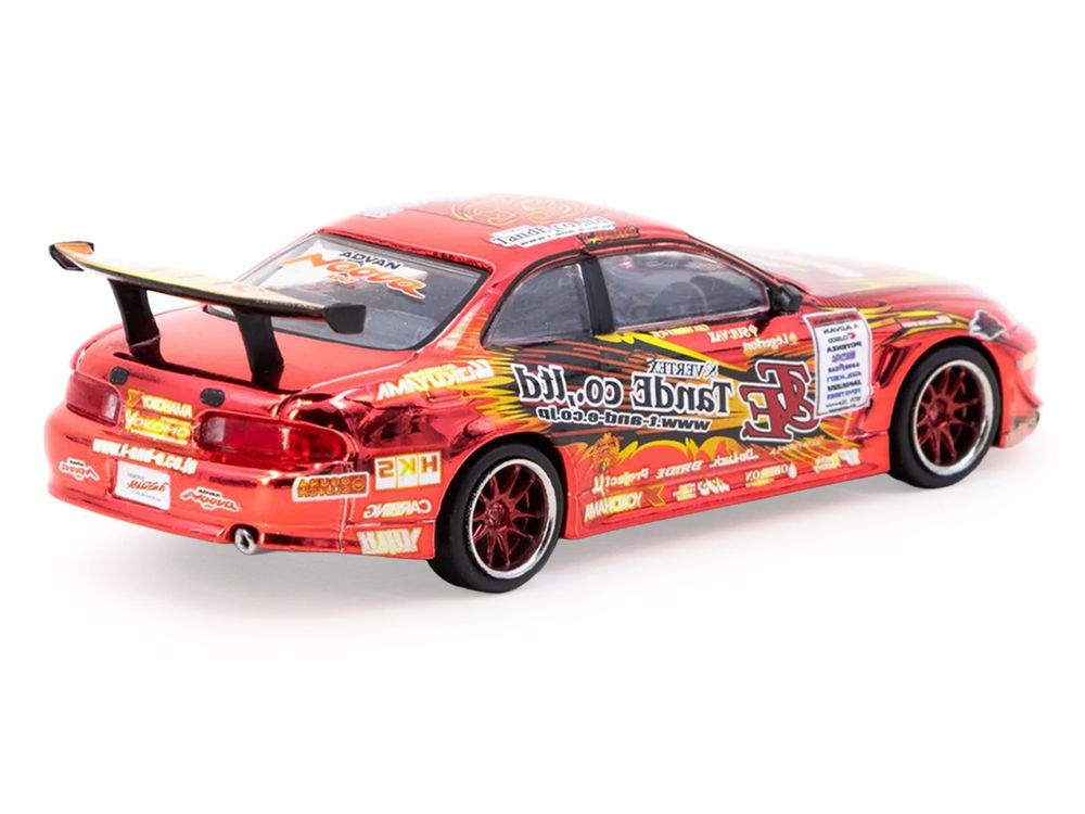 Toyota VERTEX Ridge TE3006 Soarer RHD (Right Hand Drive) Chrome Red with Graphics "Tokyo Auto Salon 2026" "Global64" Series 1/64 Diecast Model Car by Tarmac Works view 3