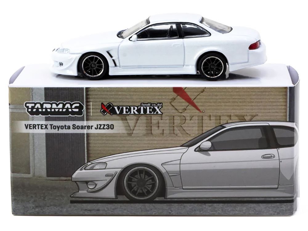 Toyota VERTEX Soarer JZZ30 RHD (Right Hand Drive) White Metallic "Global64" Series 1/64 Diecast Model Car by Tarmac Works view 4