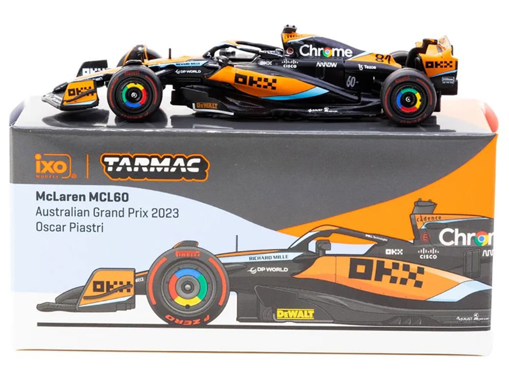 McLaren MCL60 #81 Oscar Piastri Formula One F1 "Australian GP" (2023) "Global64" Series 1/64 Diecast Model Car by Tarmac Works view 4