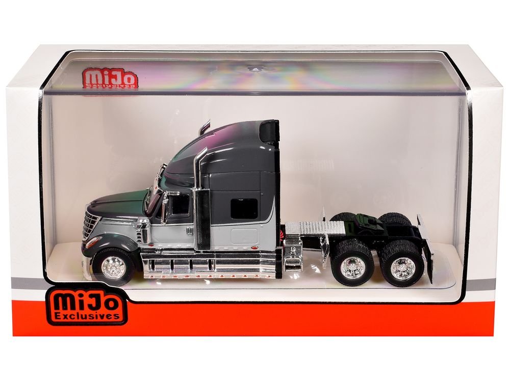 2010 International Lonestar Truck Tractor Gray and Light Gray Two-Tone 1/64 Diecast Model by IXO Models view 3