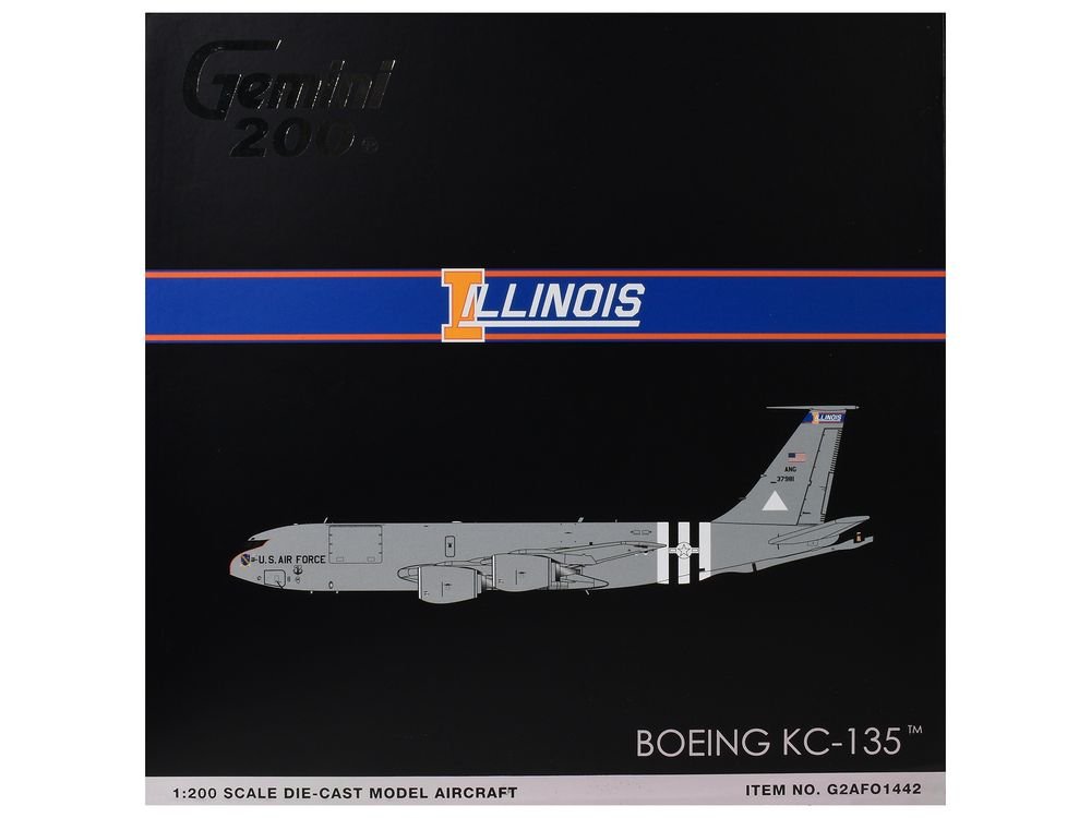 Boeing KC-135R Stratotanker Tanker Aircraft "Illinois Air National Guard" (63-7981) United States Air Force "Gemini 200" Series 1/200 Diecast Model by GeminiJets view 3