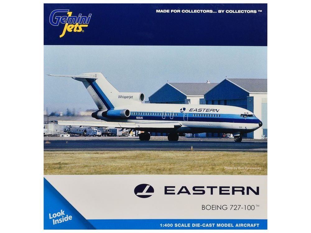 Boeing 727-100 Commercial Aircraft "Eastern Air Lines" (N8164G) White with Blue Stripes 1/400 Diecast Model Airplane by GeminiJets view 3