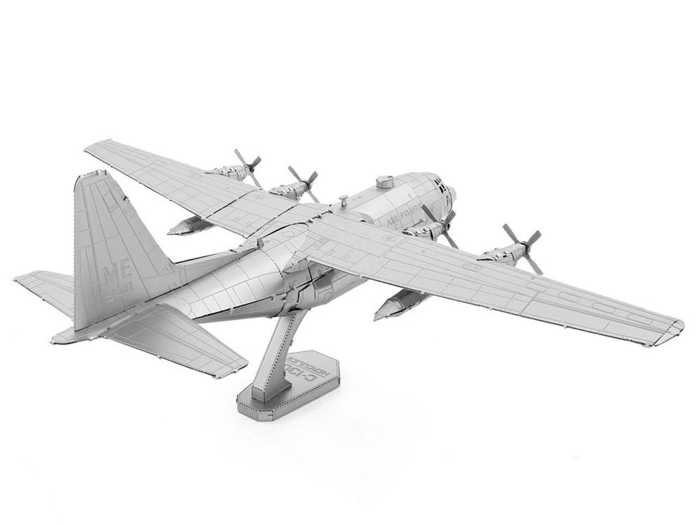 Model Kit Lockheed C-130 Hercules Transport Aircraft "United States Air Force" (Moderate Difficulty) Steel Model by Metal Earth view 2