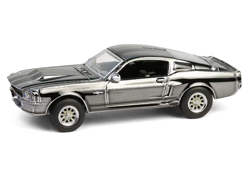 1967 Ford Mustang "Eleanor" Silver Chrome Edition "Gone in Sixty Seconds" (2000) Movie "Hobby Exclusive" Series 1/64 Diecast Model Car by Greenlight view 2