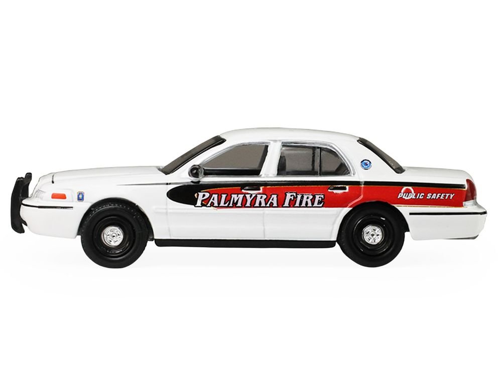 2011 Ford Crown Victoria "Palmyra Pennsylvania Citizen's Fire Company" White with Graphics "Fire & Rescue" Series #5 1/64 Diecast Model Car by Greenlight view 2
