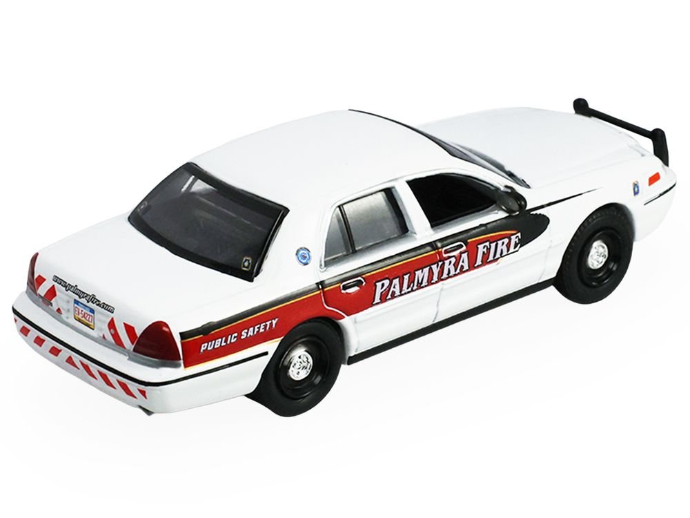 2011 Ford Crown Victoria "Palmyra Pennsylvania Citizen's Fire Company" White with Graphics "Fire & Rescue" Series #5 1/64 Diecast Model Car by Greenlight view 3