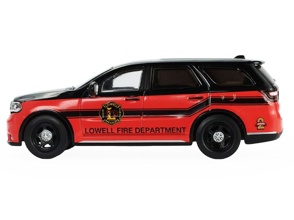2019 Dodge Durango "Lowell Arkansas Fire Department" Red and Black with Black Stripes "Fire & Rescue" Series #5 1/64 Diecast Model Car by Greenlight view 2