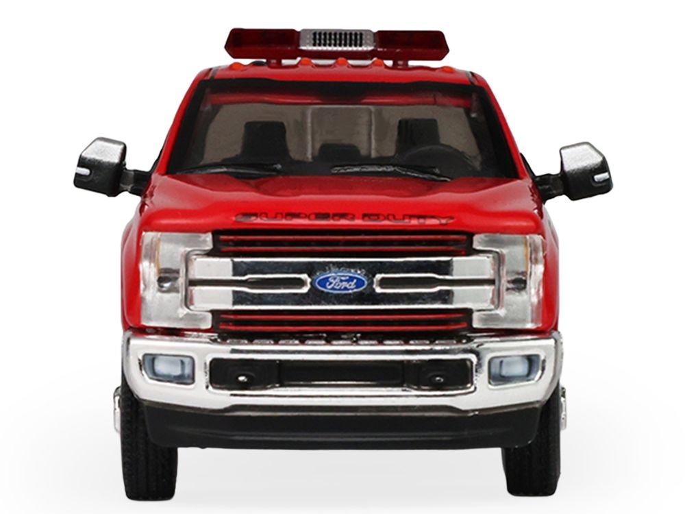 2018 Ford F-350 Pickup Truck "Los Angeles Fire Department" Red with White Stripes "Fire & Rescue" Series #5 1/64 Diecast Model Car by Greenlight view 4