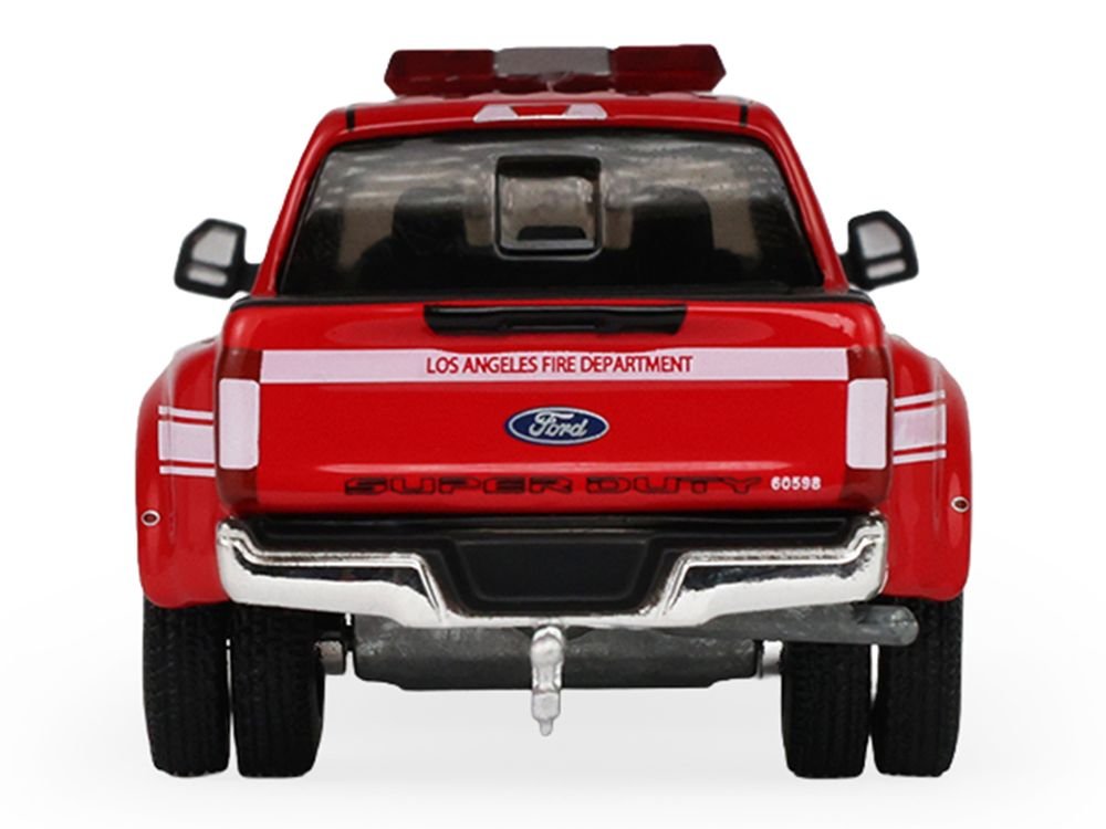 2018 Ford F-350 Pickup Truck "Los Angeles Fire Department" Red with White Stripes "Fire & Rescue" Series #5 1/64 Diecast Model Car by Greenlight view 5