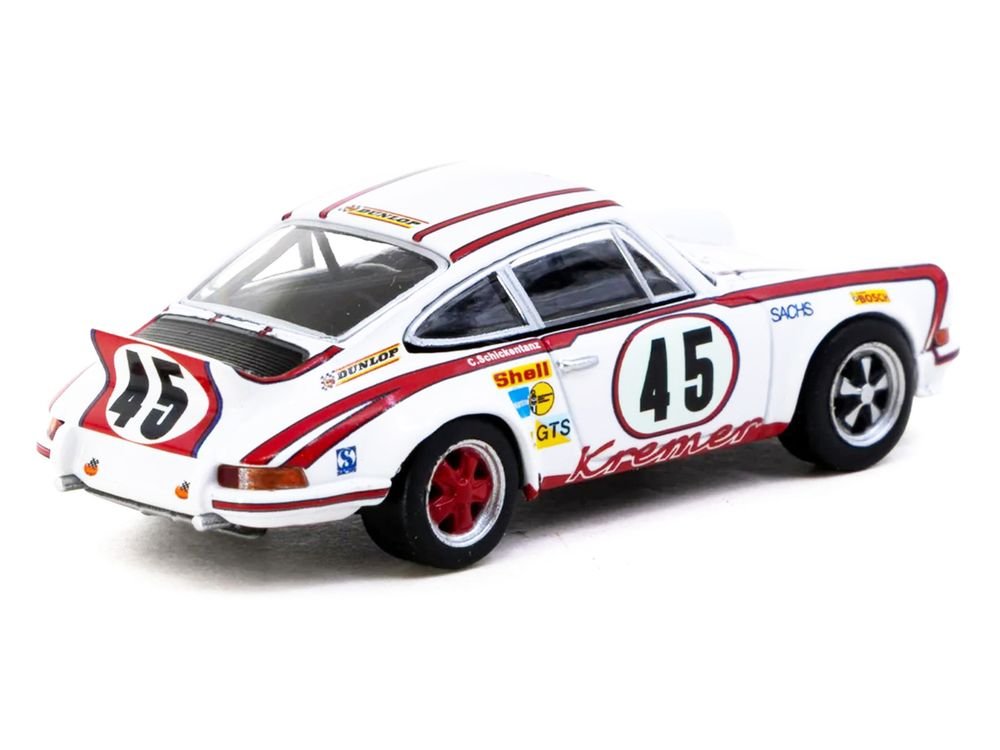 Porsche 911 Carrera RSR 2.8 #45 Erwin Kremer - Paul Keller - Clemens Schickentanz "Kremer Racing Team" GTS 3.0 Class Winner "24 Hours of Le Mans" (1973) "Collab64" Series 1/64 Diecast Model Car by Schuco & Tarmac Works view 3
