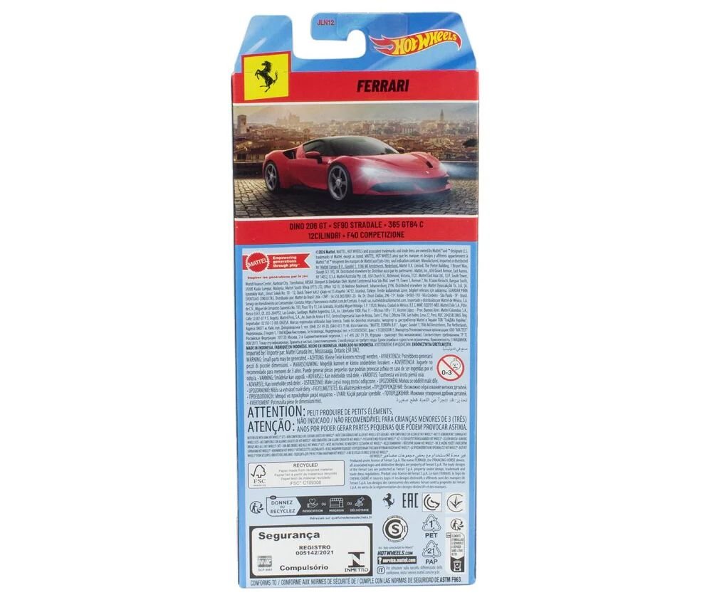 Ferrari 5 piece Set Diecast Model Cars by Hot Wheels view 2