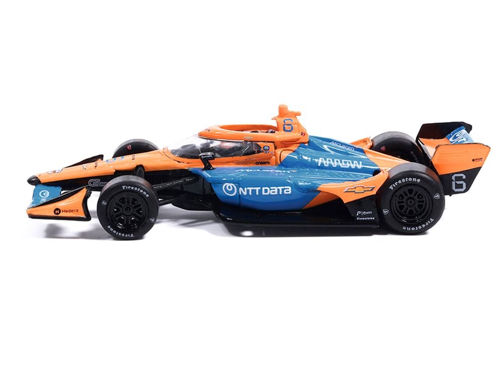 Dallara IndyCar #6 Nolan Siegel "NTT Data" Arrow McLaren IndyCar Team (Road Course Configuration) "NTT IndyCar Series" (2026) 1/64 Diecast Model by IXO Models view 2