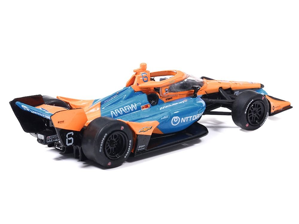 Dallara IndyCar #6 Nolan Siegel "NTT Data" Arrow McLaren IndyCar Team (Road Course Configuration) "NTT IndyCar Series" (2026) 1/64 Diecast Model by IXO Models view 3
