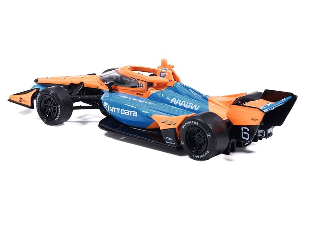 Dallara IndyCar #6 Nolan Siegel "NTT Data" Arrow McLaren IndyCar Team (Road Course Configuration) "NTT IndyCar Series" (2026) 1/64 Diecast Model by IXO Models view 4
