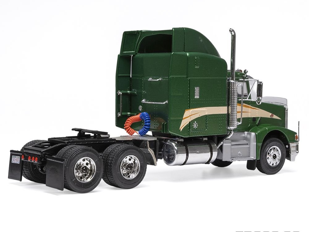 1998 Peterbilt 377 A/E Truck Tractor Green Metallic with Beige Stripes 1/43 Diecast Model by IXO Models view 3