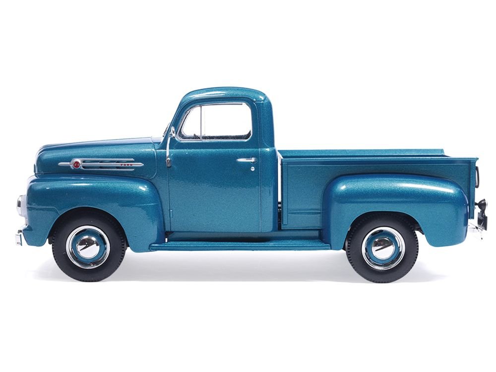 1952 Ford F1 Pickup Truck Blue Metallic 1/24 Diecast Model by IXO Models view 2