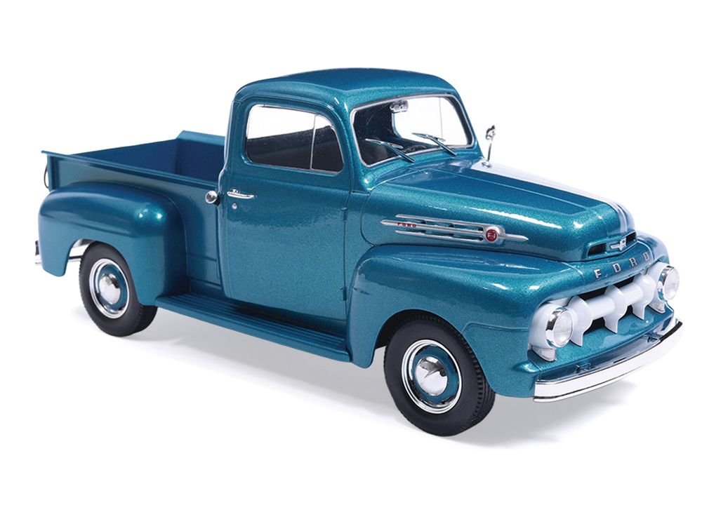 1952 Ford F1 Pickup Truck Blue Metallic 1/24 Diecast Model by IXO Models view 3