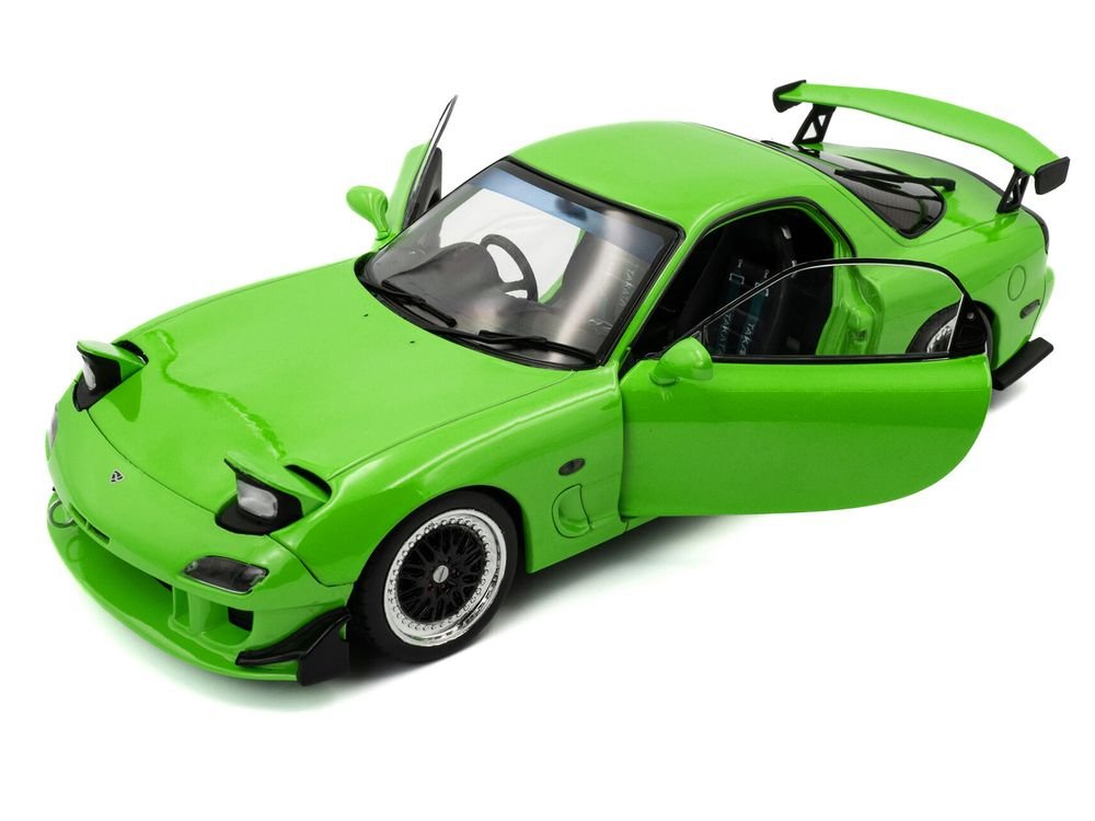 1999 Mazda RX7 Type RS (FD3RS) RHD (Right Hand Drive) Neon Green 1/18 Diecast Model Car by Solido view 2