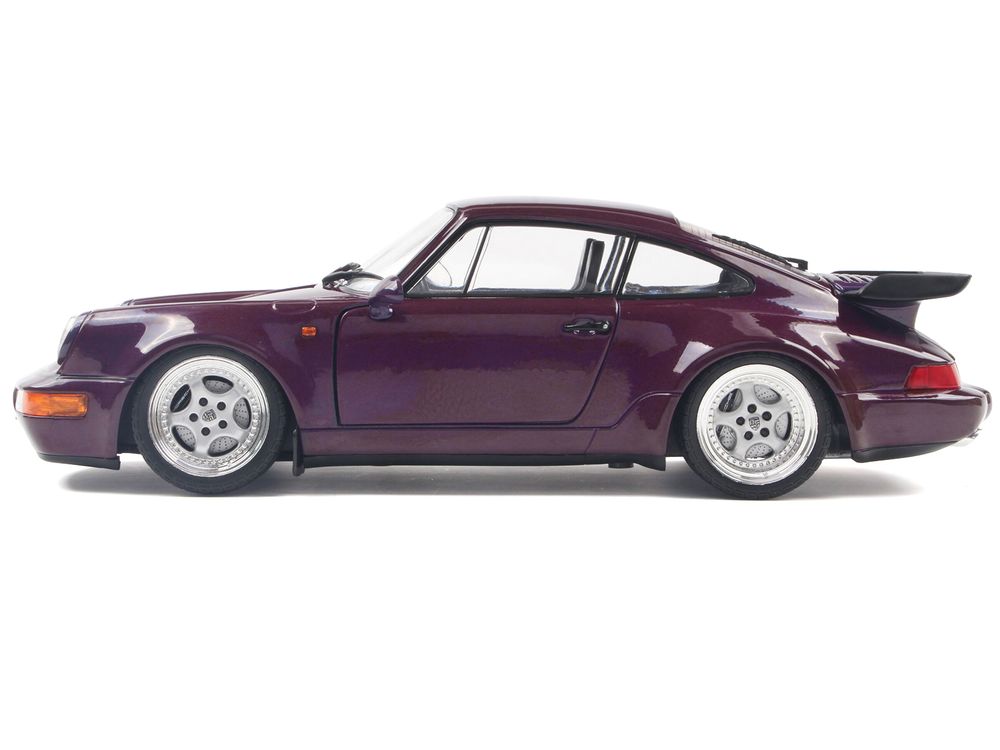 1990 Porsche 911 (964) Turbo Violet Blue Metallic 1/18 Diecast Model Car by Solido view 3