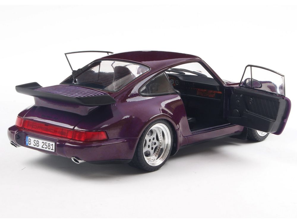 1990 Porsche 911 (964) Turbo Violet Blue Metallic 1/18 Diecast Model Car by Solido view 4