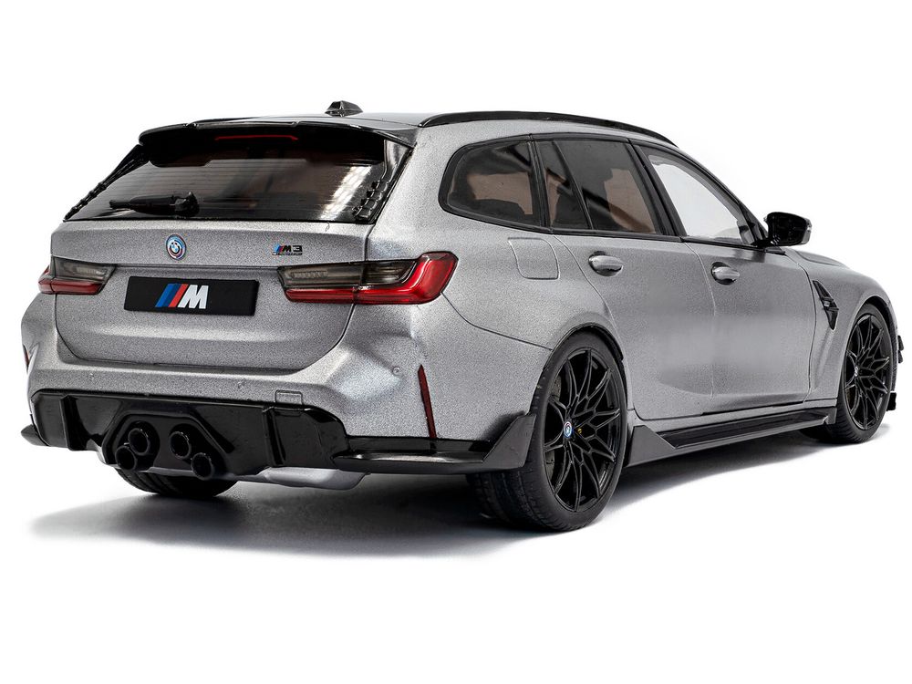 2024 BMW M3 Competition M xDrive Touring Frozen Pure Gray Metallic with Black Top 1/18 Diecast Model Car by Solido view 4